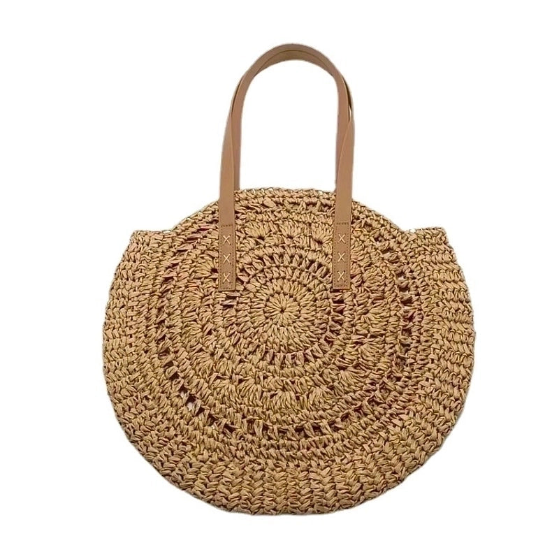 Women's Large Spring&summer Straw Vintage Style Circle Bag