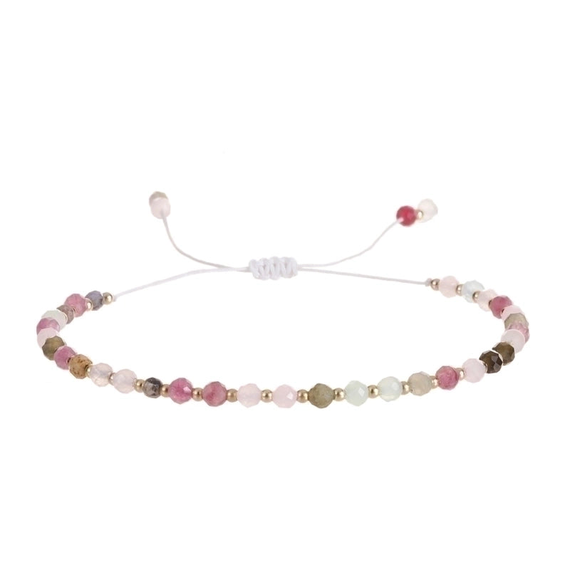 Minimalist Round Natural Stone Knitting Drawstring Bracelets