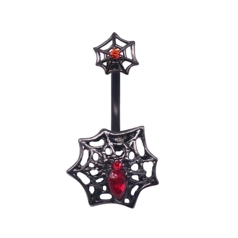 1 Piece Belly Rings Hip-Hop Rock Punk Heart Shape Wings Bat Stainless Steel Alloy Copper Plating Chain Inlay Rhinestones Zircon