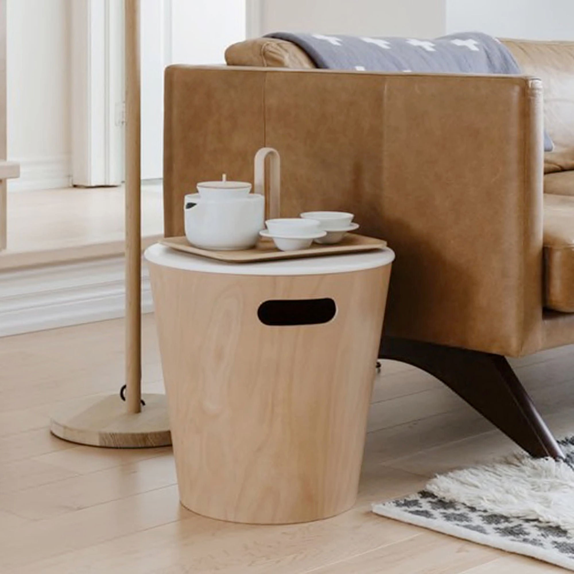 Umbra Woodrow storage stool. Natural