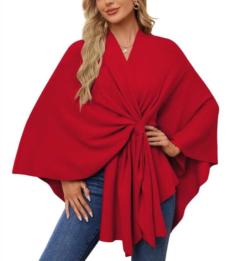 🎁 49% OFF-Elegant Shawl Wraps Soft Open Front Poncho Sweater