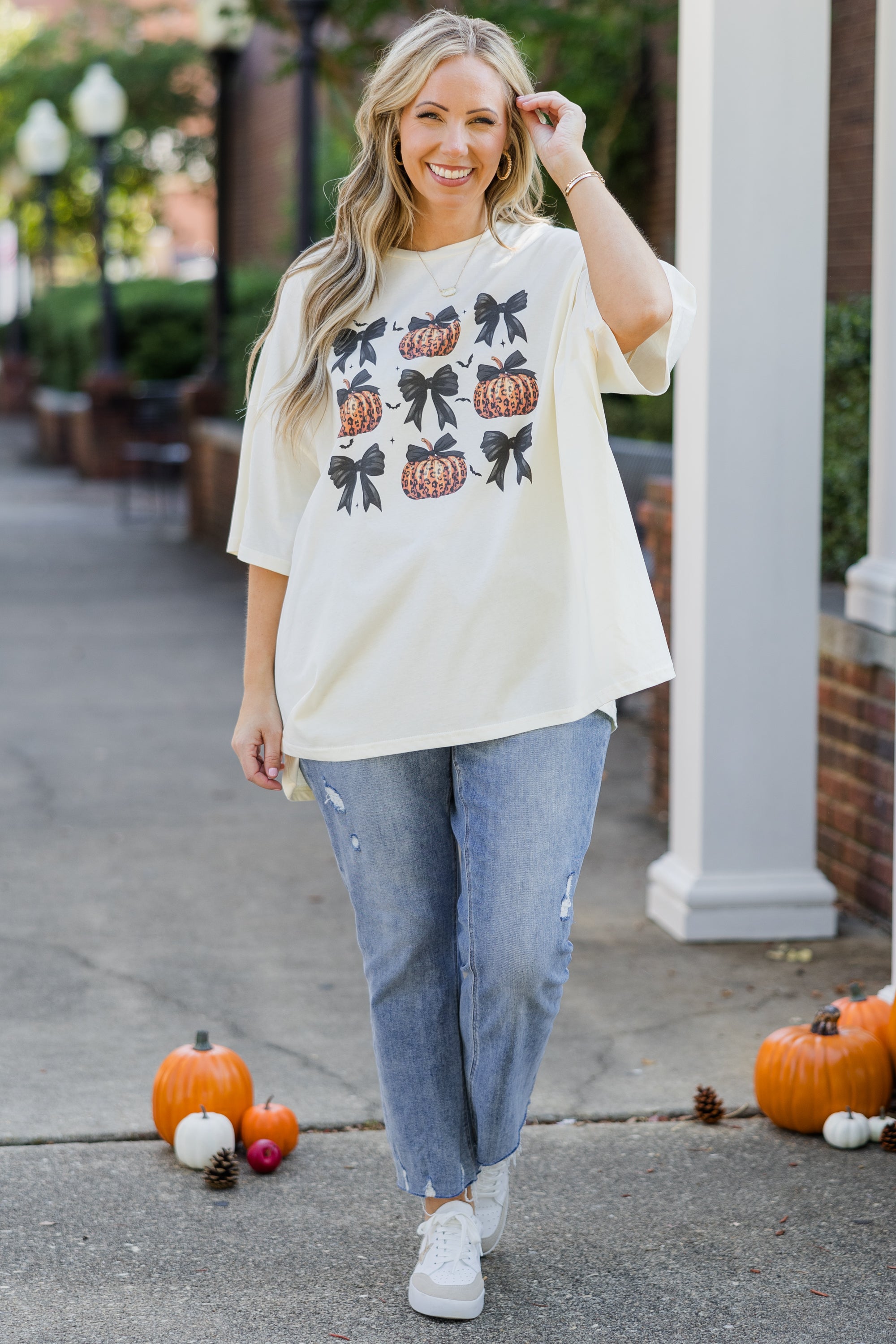 Fierce Halloween Boyfriend Tee. Ivory