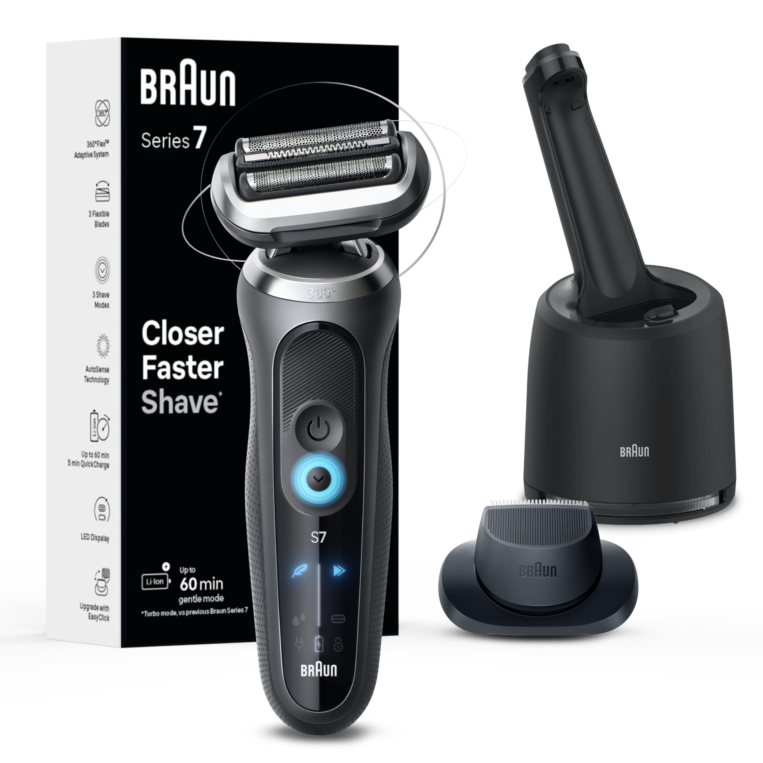 Black Friday Limited Offer🖤Buy 1 Get 1 Free🎁Braun Series 7 7071cc Flex Electric Razor for Men with SmartCare Center