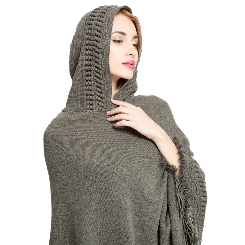 Women's Streetwear Solid Color Imitation Cashmere Tassel Shawls
