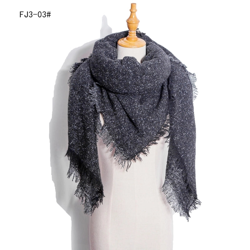 Women's Minimalist Solid Color Polyester Scarf