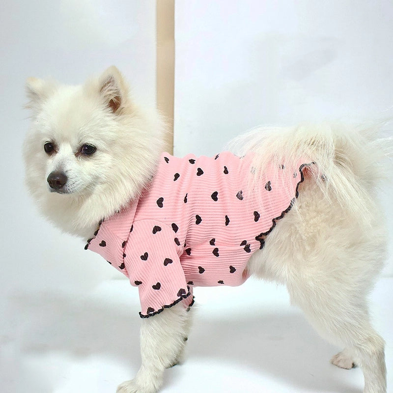 Princess Polyester Heart Shape Pet Clothing