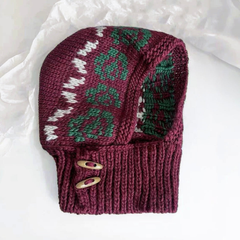 Jacquard Knitted Balaclava Hat