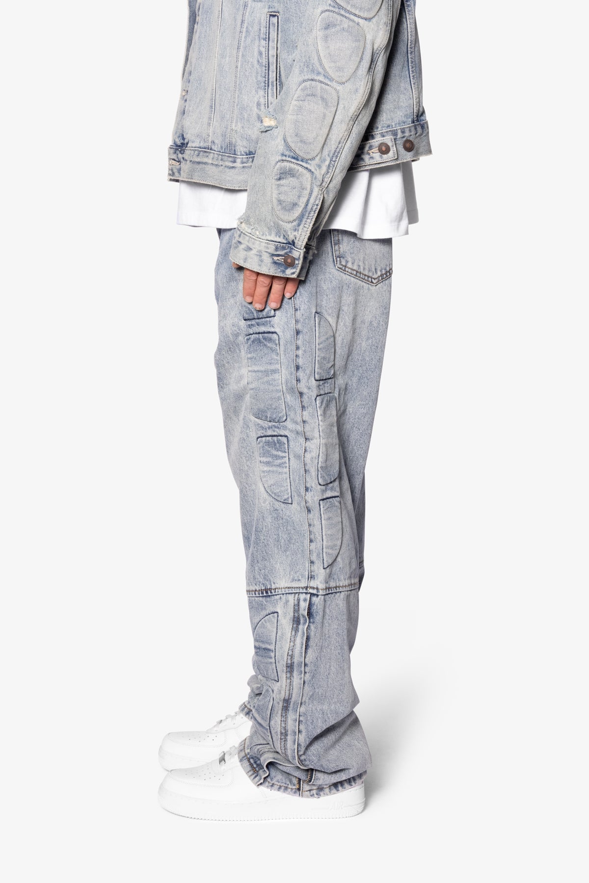 Ultra Baggy Moto Denim - Blue