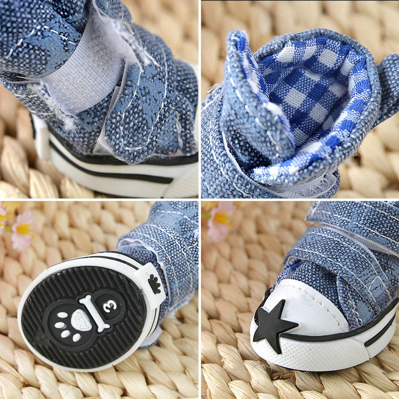 Star Printed Dog Canvas Shoes