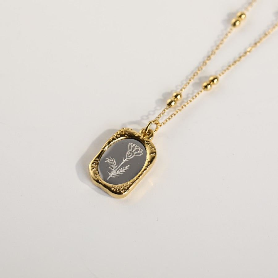 Vintage Retro Rose Flower Titanium Steel Necklaces