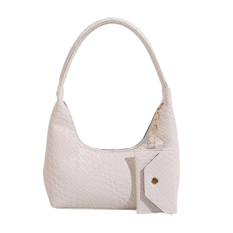 Women's Small Pu Leather Solid Color Classic Style Square Zipper Bag Sets