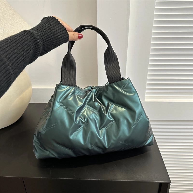Women's Nylon Solid Color Vintage Style Square Zipper Handbag Underarm Bag
