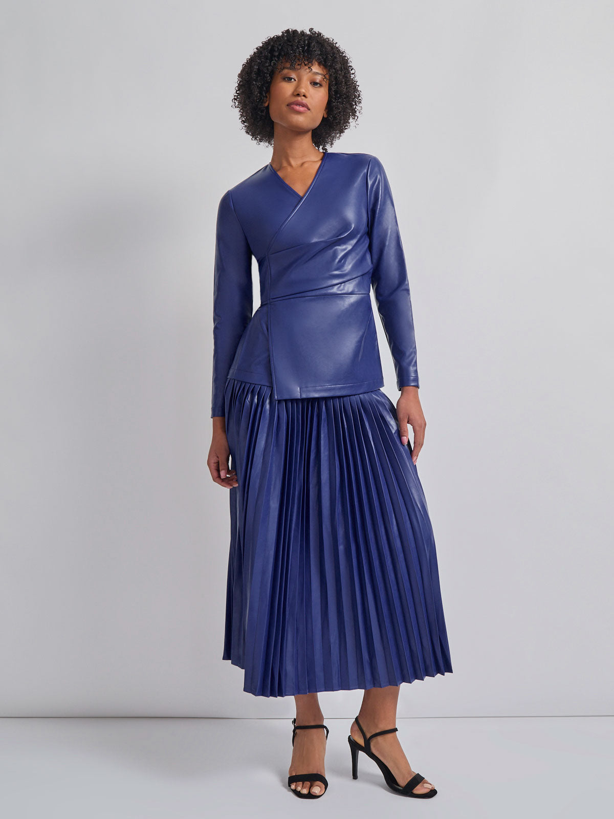 Tailored Fit Vegan Leather Tie Back Jacket