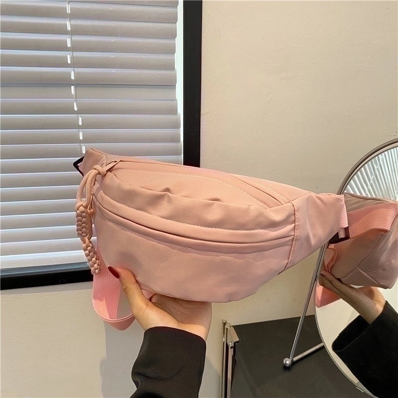 Women's Nylon Solid Color Vintage Style Classic Style Square Zipper Fanny Pack