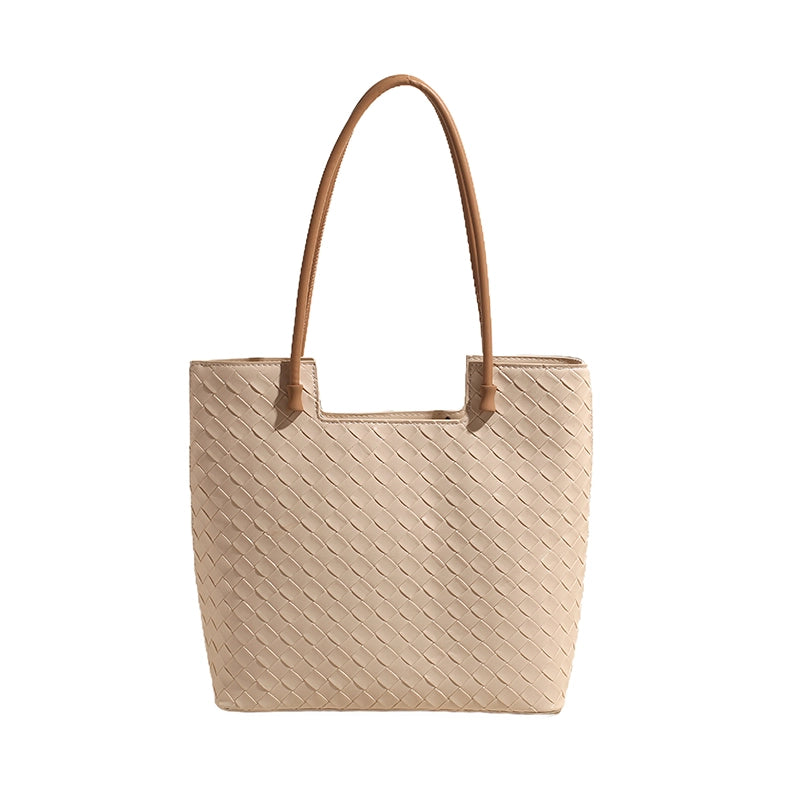 Women's Medium Pu Leather Solid Color Streetwear Square Zipper Tote Bag
