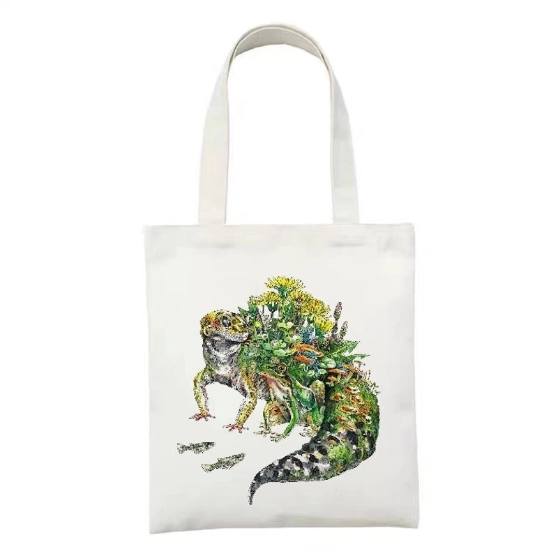 Women's Minimalist Artistic Animal Mushroom Butterfly Shopping Bags