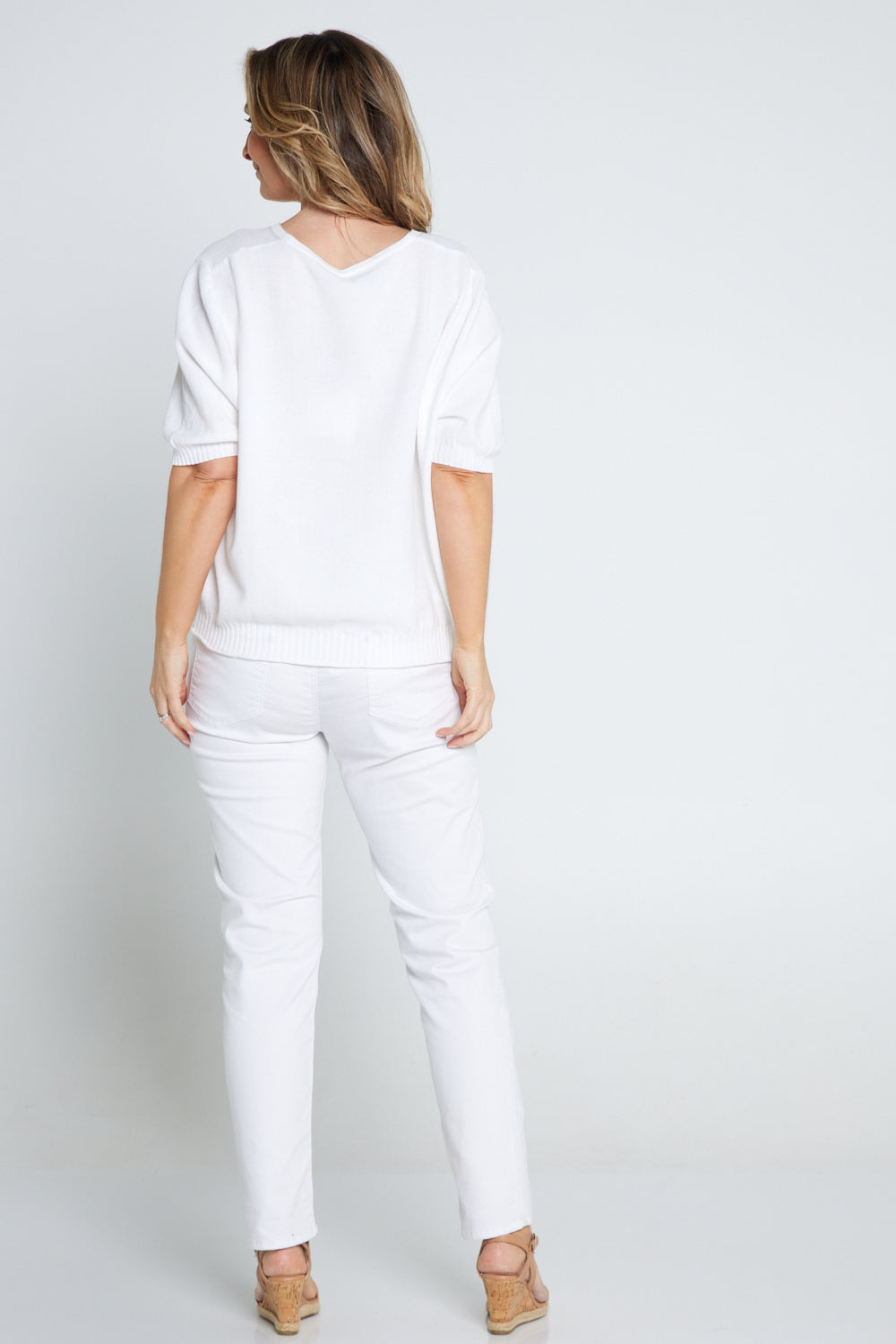 Rachel Cotton Knit Top - White