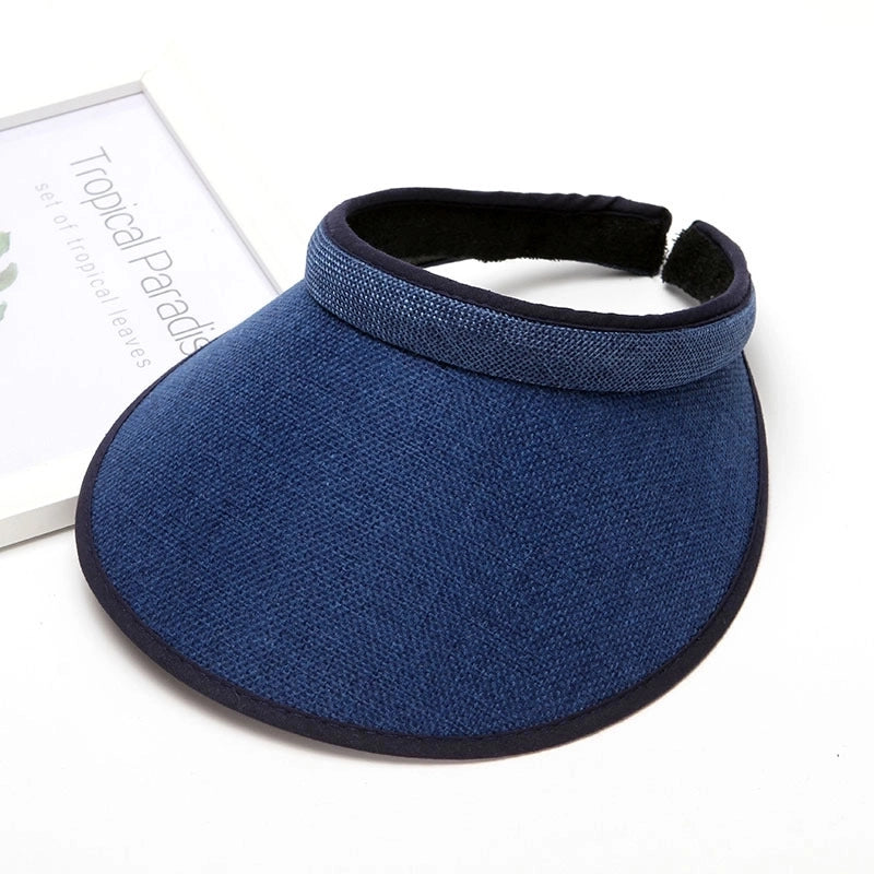 Women's Minimalist Solid Color Flat Eaves Straw Hat