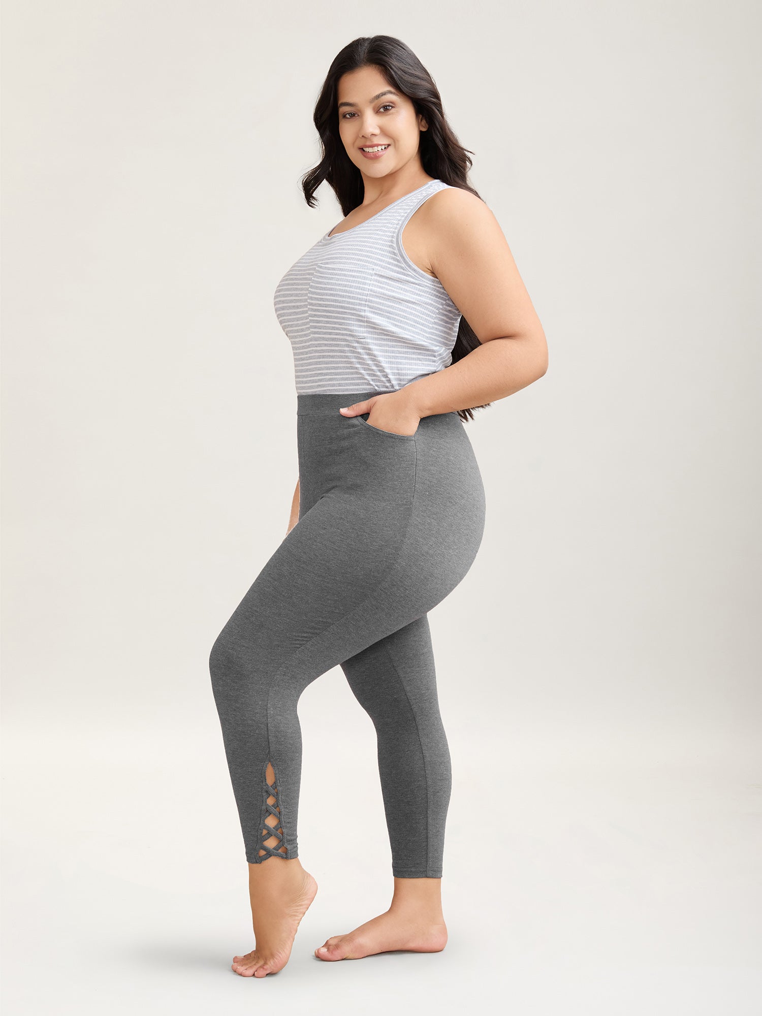 Heathered Mid-Rise Skinny-Fit Leggings