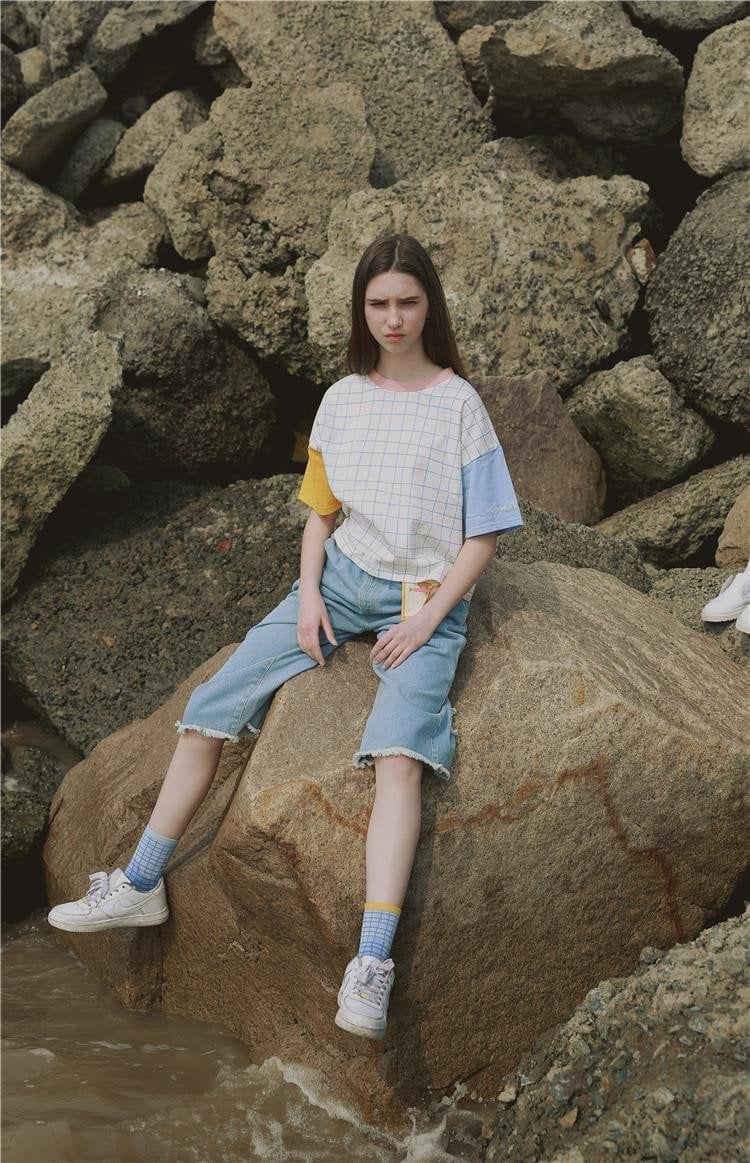 Oversized Grid Tee