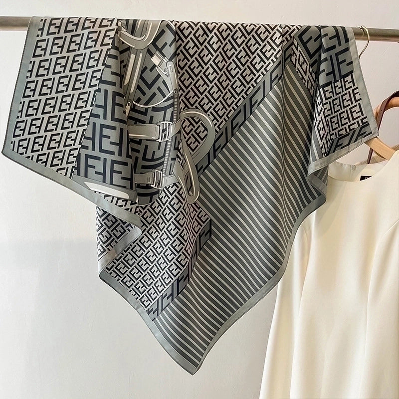 Women's Sweet Minimalist Flower Polyester Silk Scarf