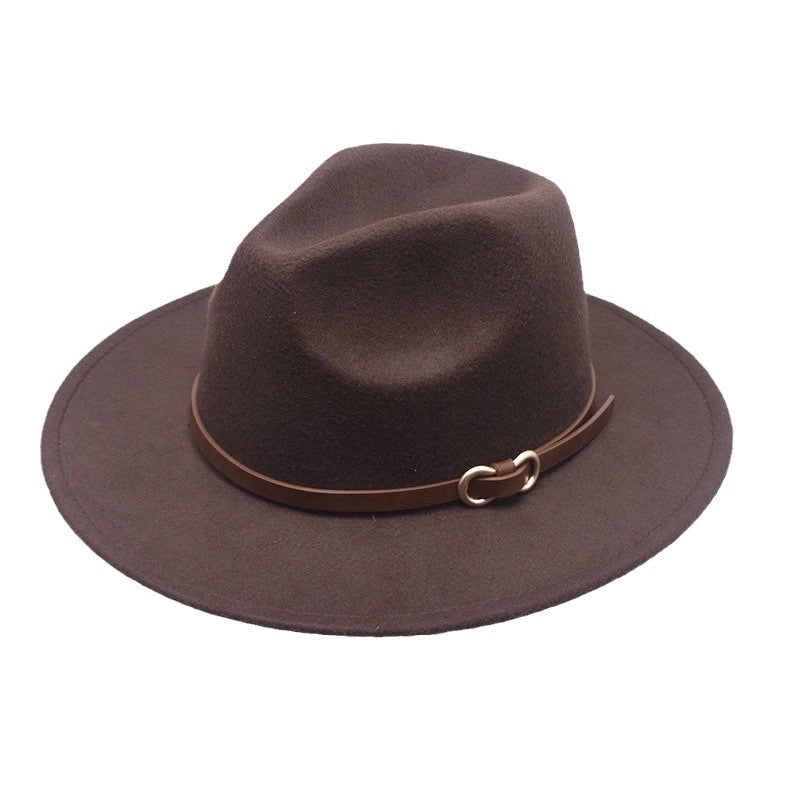 Women's Retro Solid Color Big Eaves Floppy Hat