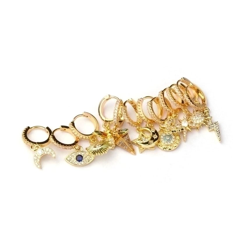 Ear Cartilage Rings & Studs Insect Copper Plating Artificial Gemstones