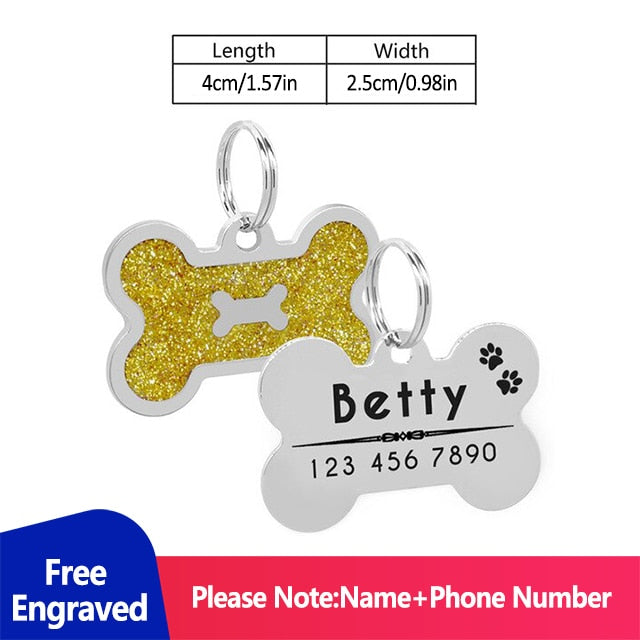 Bling Bone Personalized ID Dog Tags