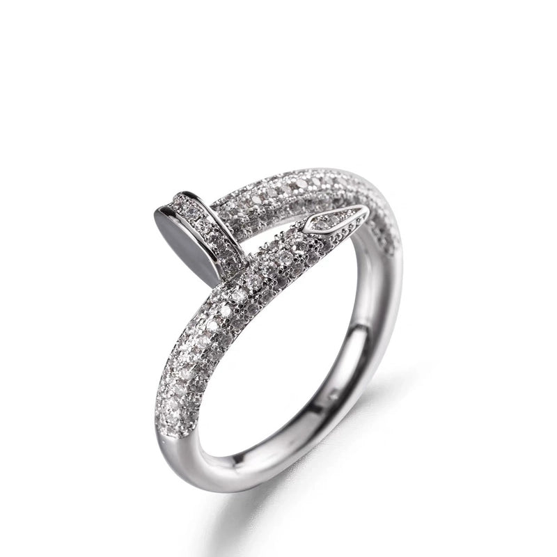 Fashion Heart Shape Butterfly Copper Plating Zircon Open Ring