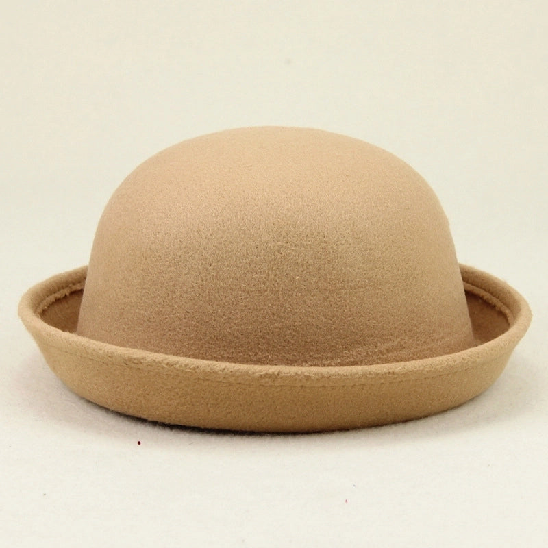 Unisex Minimalist Solid Color Eaveless Fedora Hat