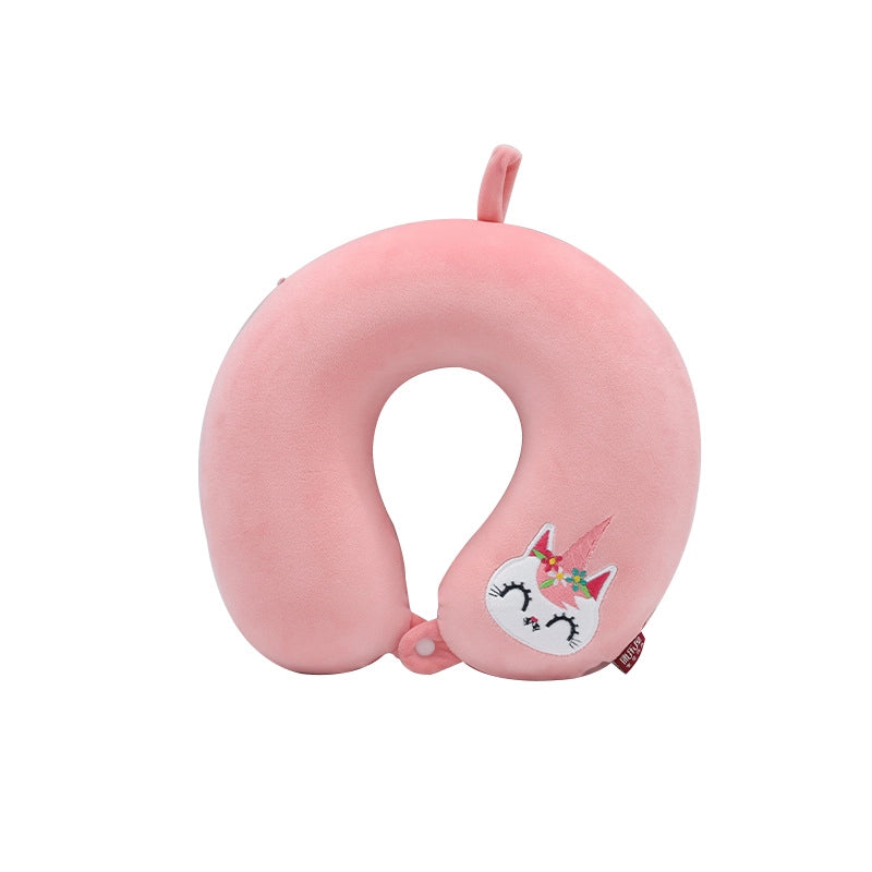 Cartoon Memory Cotton U-shaped Pillow Leisure House Travel Office Neck Pillow Slow Rebound Aircraft Travel Neck Pillow