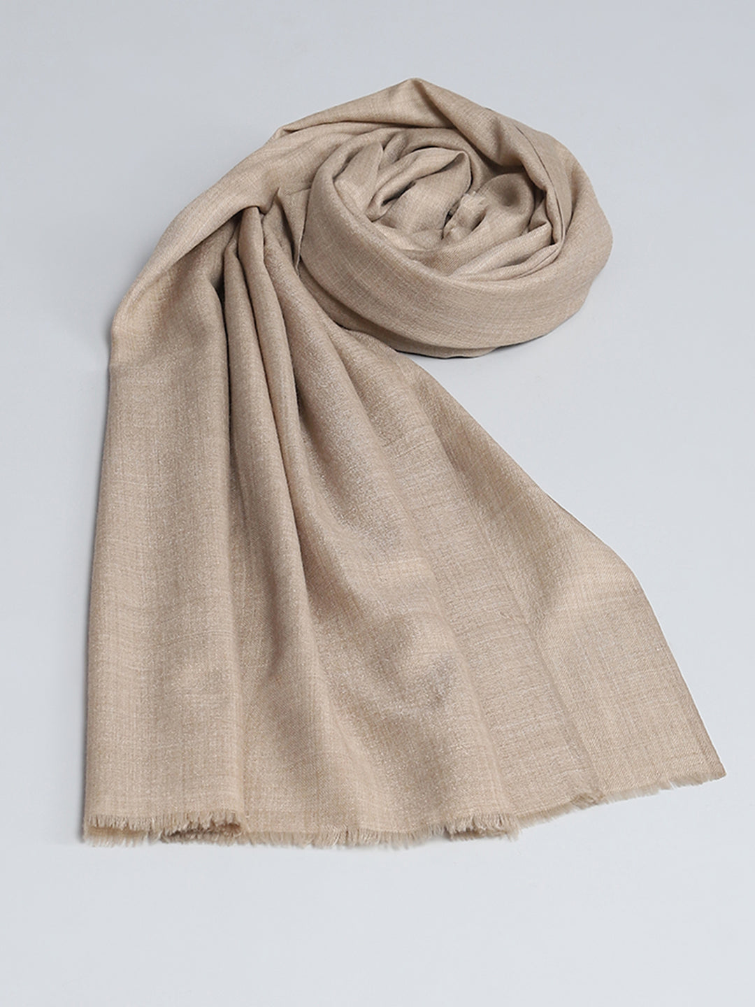 Women Beige Self Design Shawl