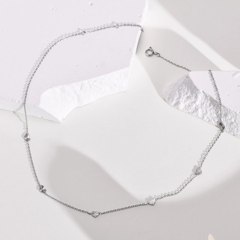 Minimalist Heart Shape 201 Stainless Steel Plating Stainless Steel Necklaces
