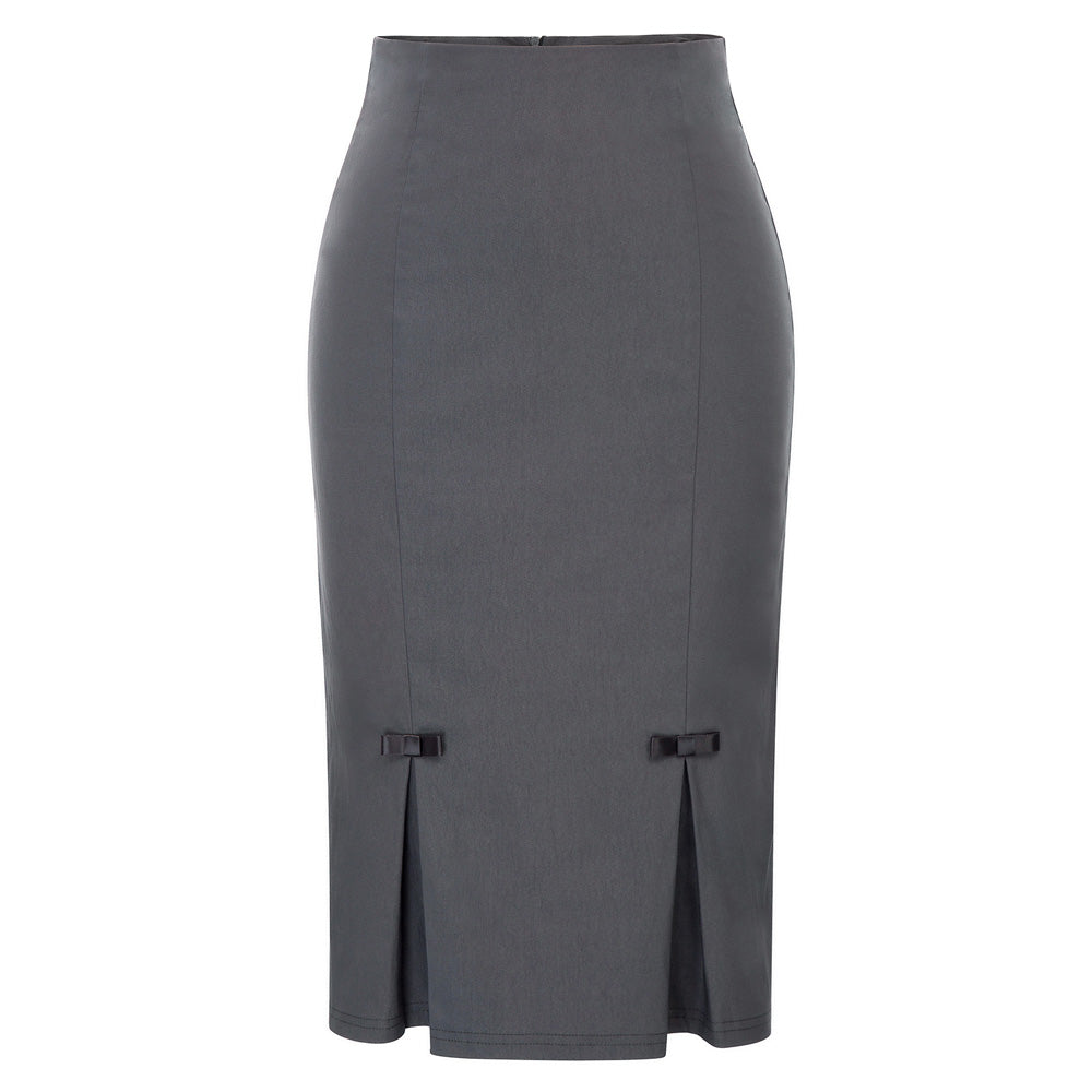 Vintage Bow-Knot Decorated Hips-Wrapped Bodycon Pencil Skirt