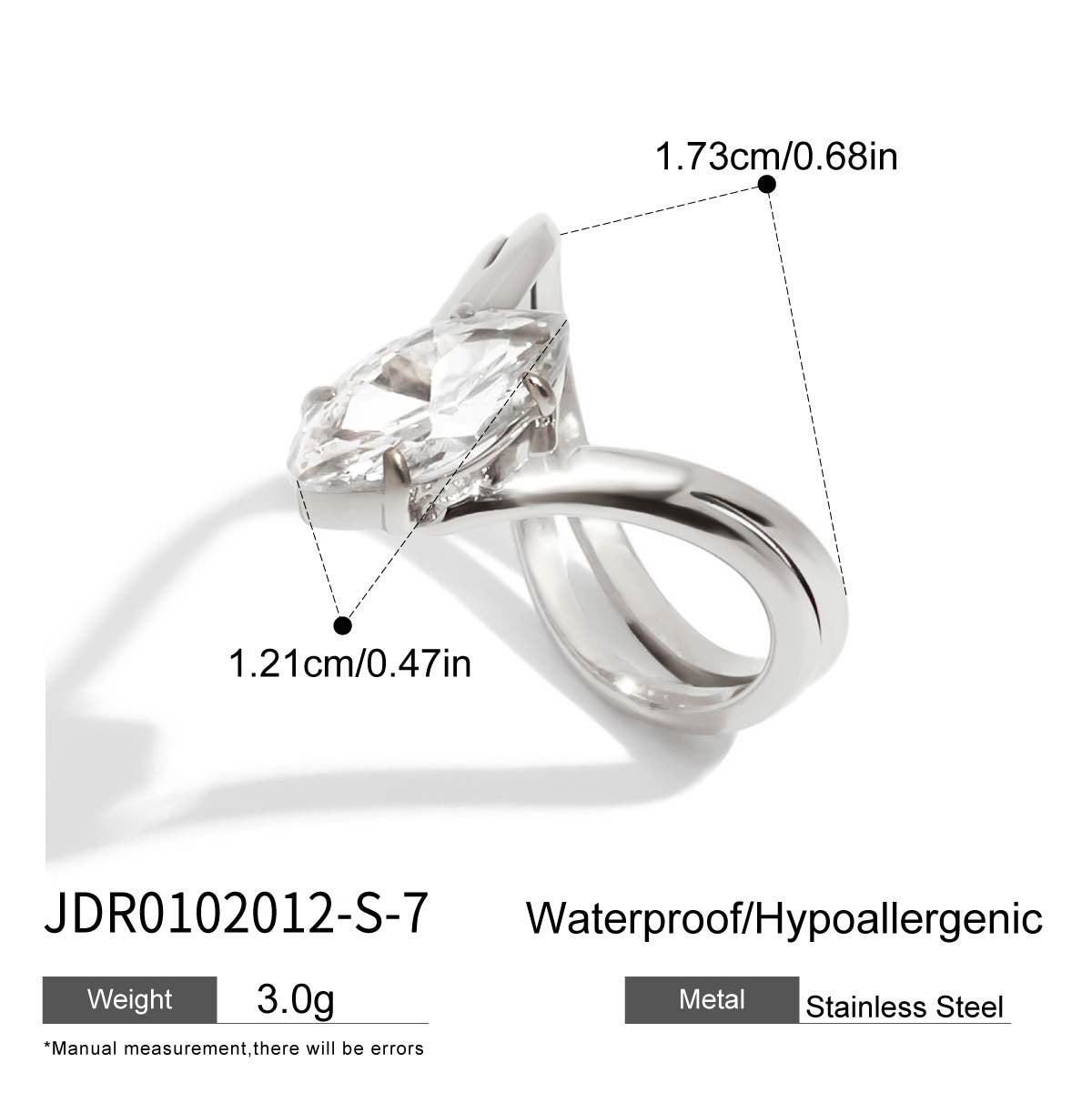 Jie Ding Zircon Ring Titanium Steel Female Ring Stainless Steel Jewelry