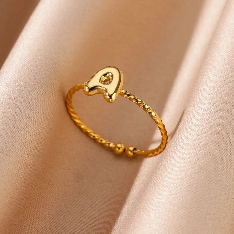 Elegant Minimalist Streetwear Letter 304 Stainless Steel Plating Open Rings