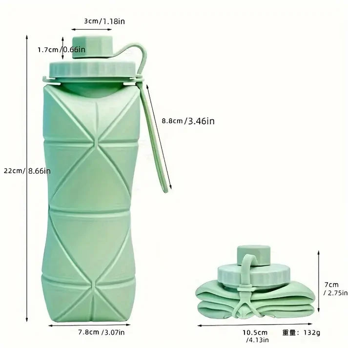 Portable Silicone Water Bottle 鈥?600ML