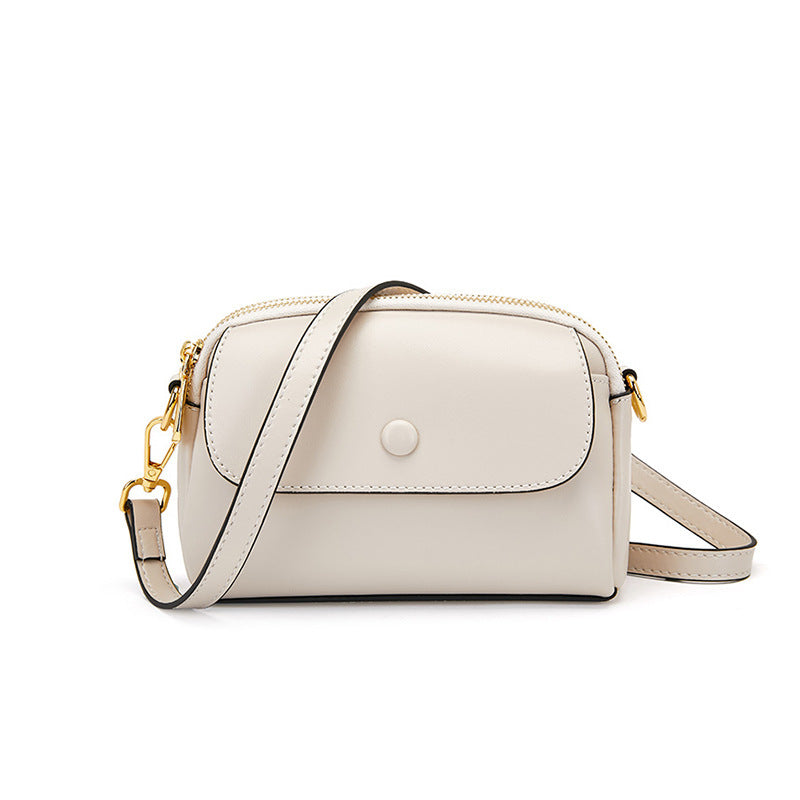 Genuine Leather One-Shoulder  Mini Crossbody Bag