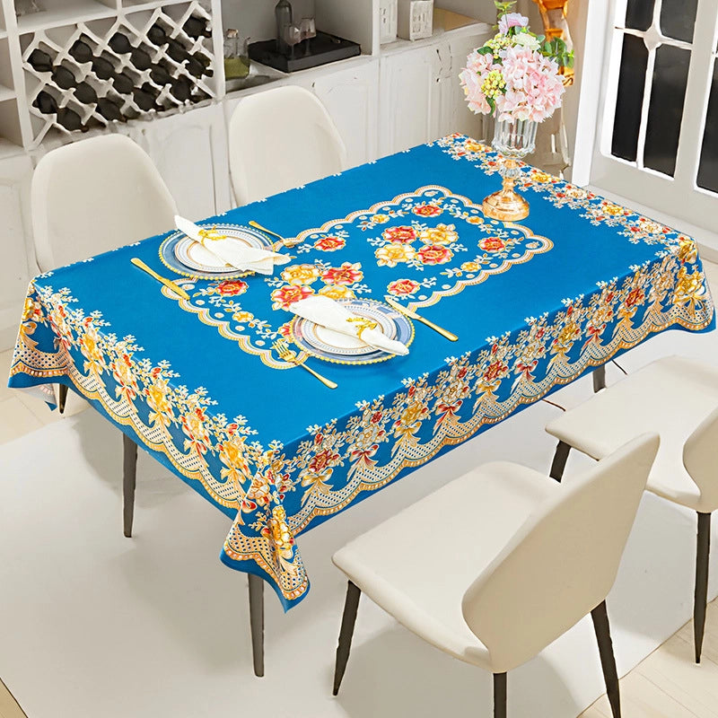 Elegant Classic Style Geometric Flower PVC Tablecloths Artificial Decorations