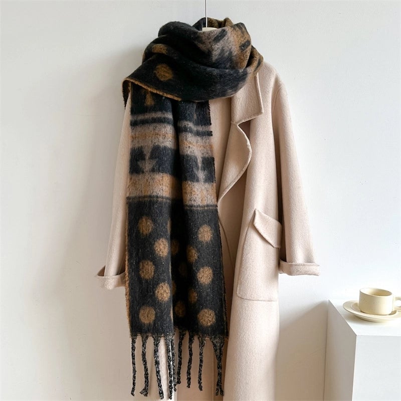 Women's Elegant Basic Minimalist Polka Dots Imitation Cashmere Polyester Scarf