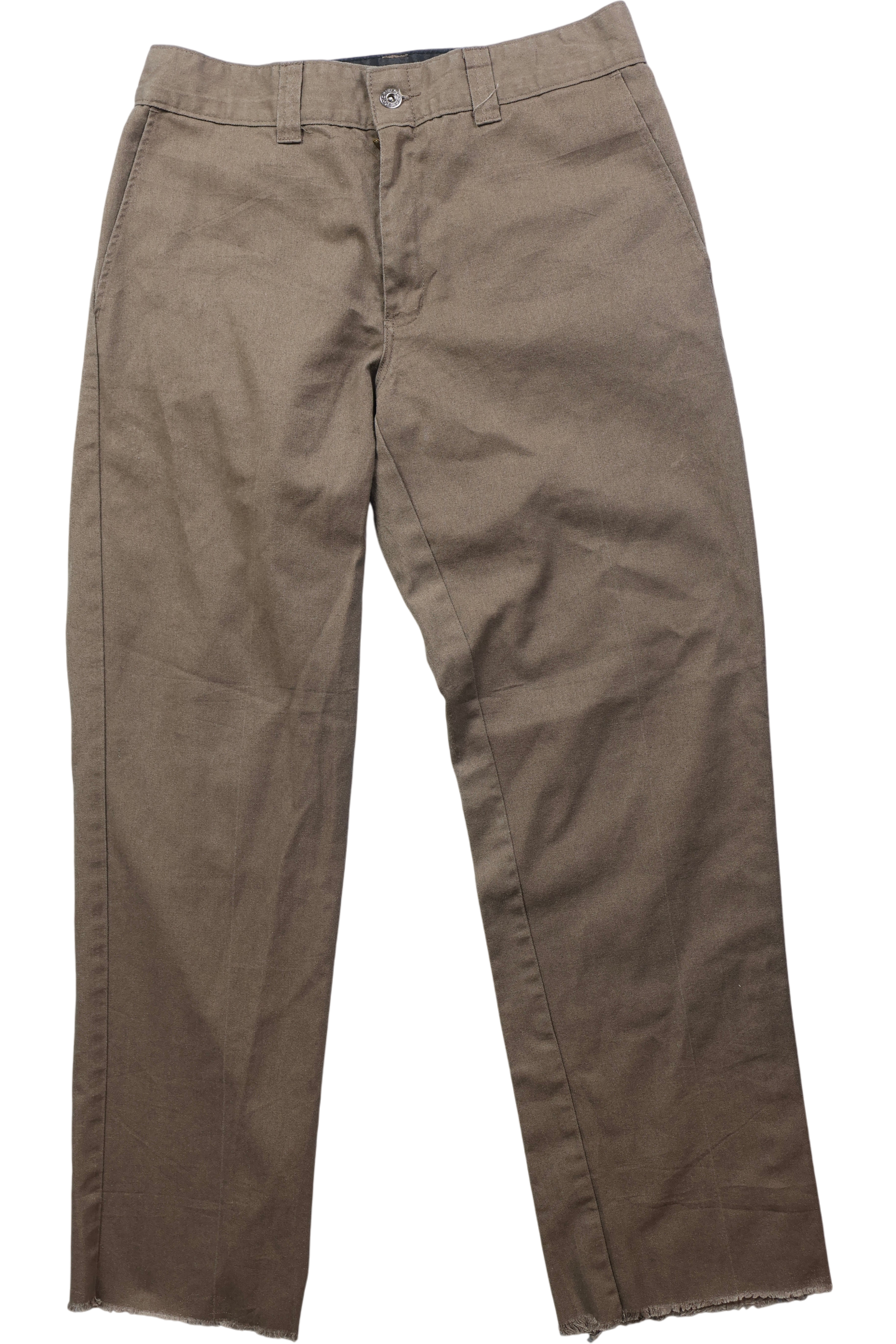 Dickies Distressed Cuff Trousers Brown Workwear