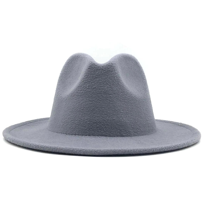 New Multicolor Wide Brim Woolen Hat Jazz Hat