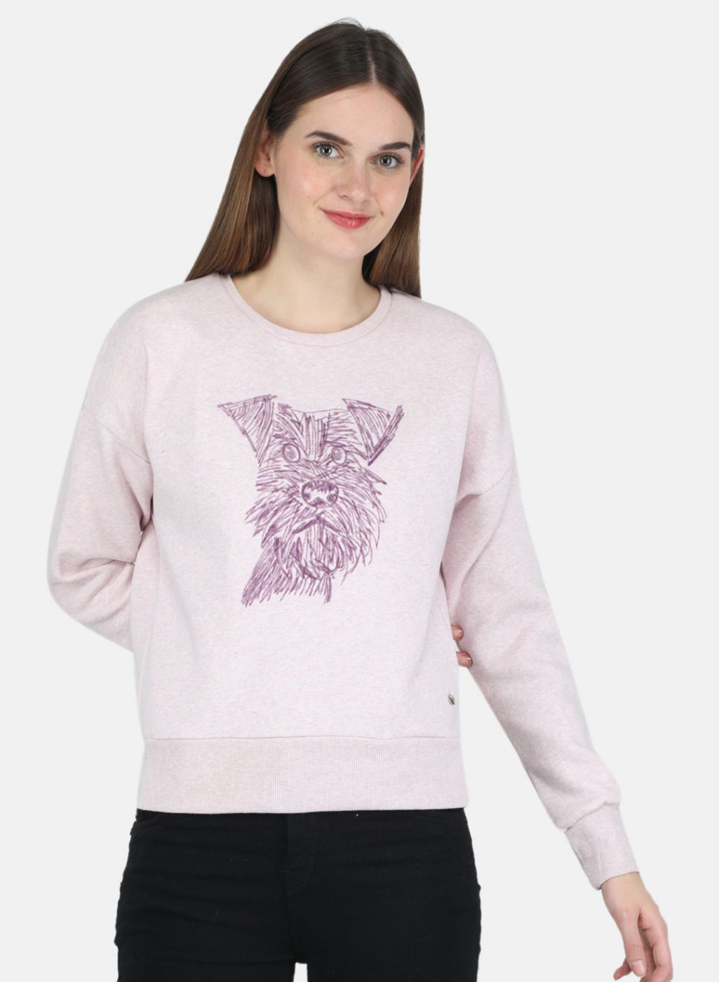 Women Purple Printed Sweatshirt