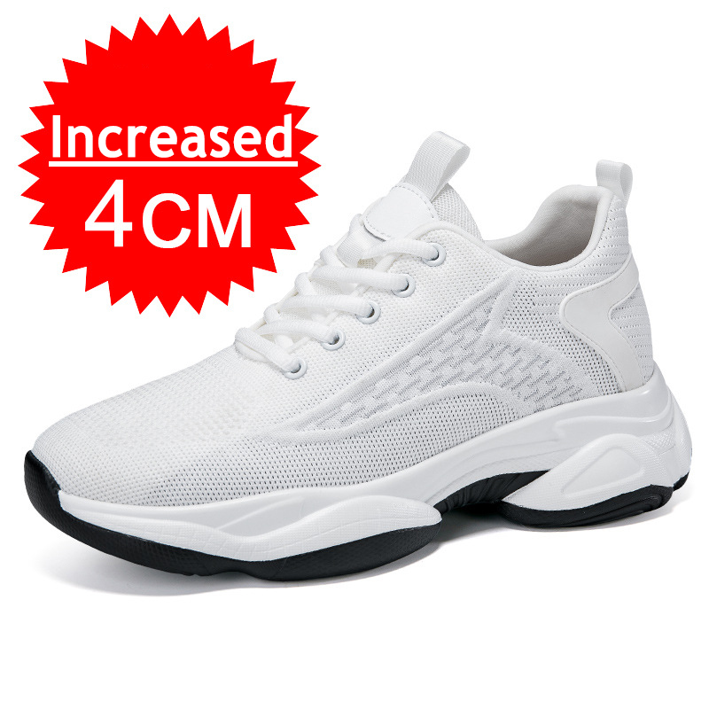 Gptsolvy Men Breathable Mesh 10CM Height Incresing Sneakers Men Fashion Shoes Elevator 8CM Outdoor Leisure White Casual Lift Man Footwear