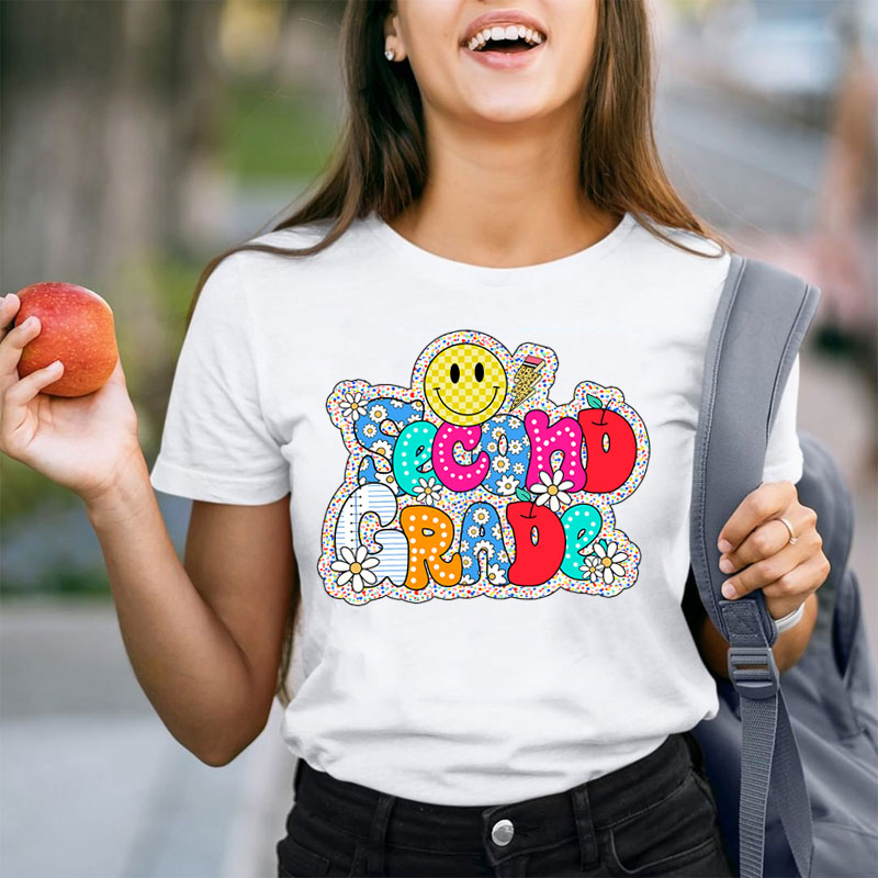 Personalized Colorful Polka Dot Cute Letters Teacher T-Shirt