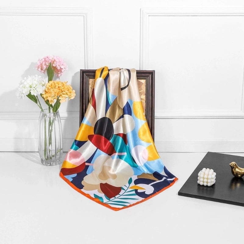 Women's Streetwear Printing Satin Silk Scarf