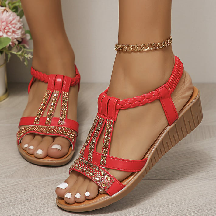 🔥Last Day Promotion 49% OFF - Women's New Summer Rhinestone Open Toe Orthopaedic Sandals