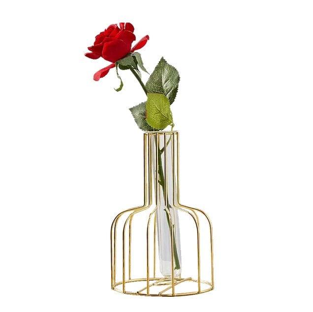 Bud Metal Test Tube Vase Medium - Gold