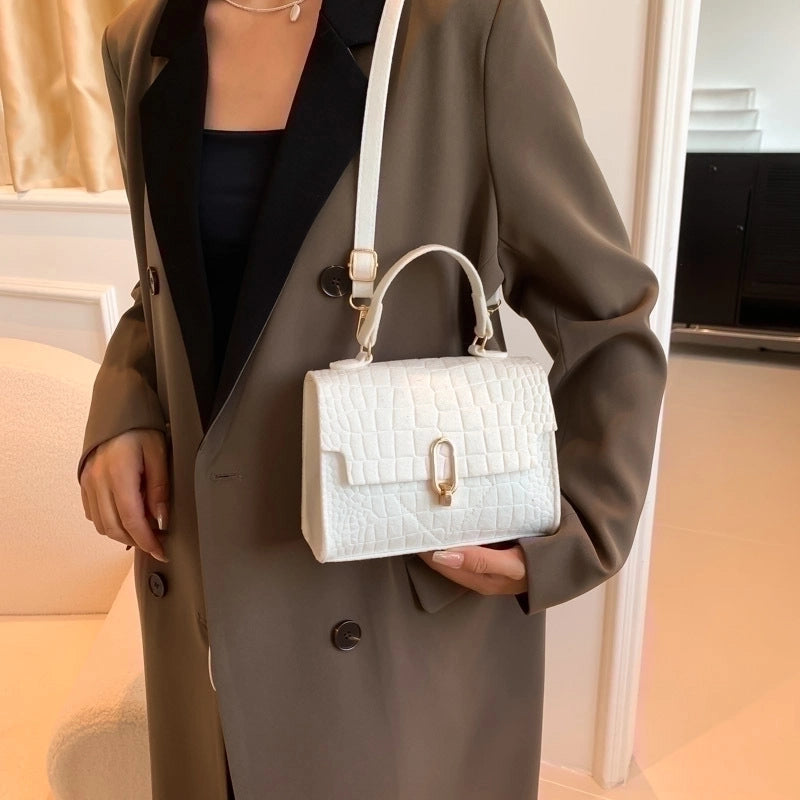 Women's Medium Felt Solid Color Streetwear Flip Cover Handbag