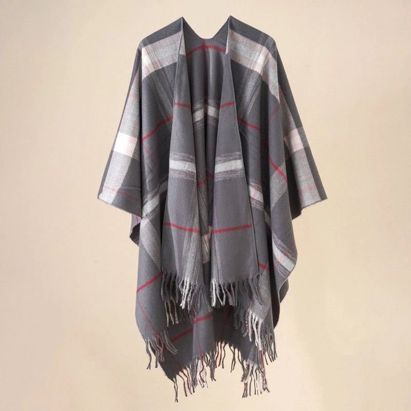 Women's Casual Lattice Polyester Tassel Shawl